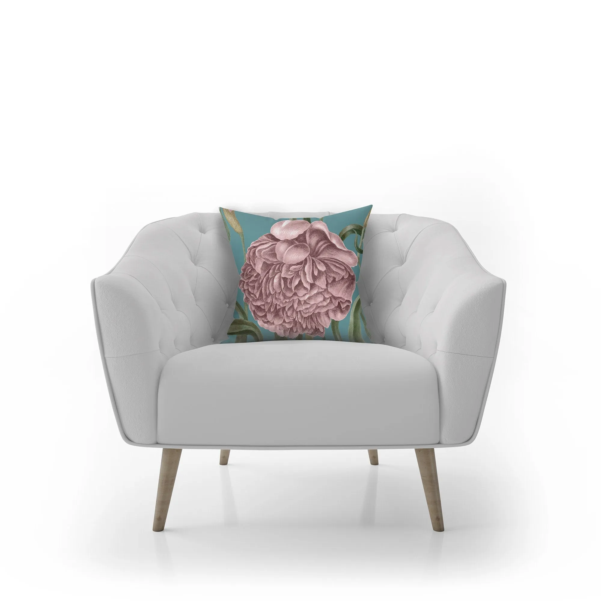 Peony pillow, floral pillow accent, Interior decor, home decor, pillow cover and insert, pink flower, pink and teal, Interior decor, stylish