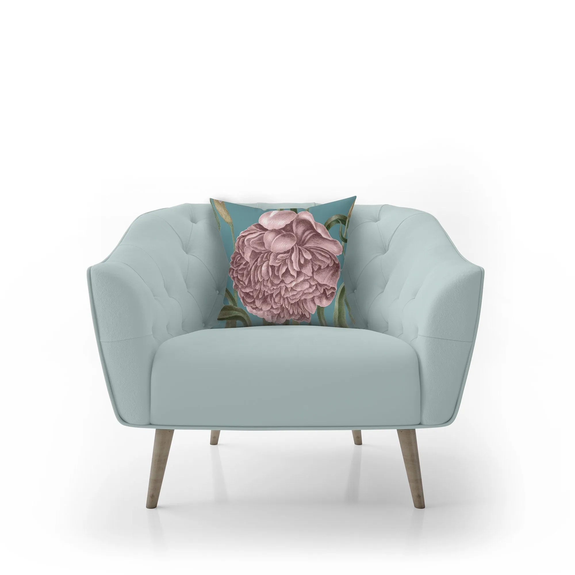 Peony pillow, floral pillow accent, Interior decor, home decor, pillow cover and insert, pink flower, pink and teal, Interior decor, stylish