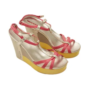 Prada Silver Color Block Wedges