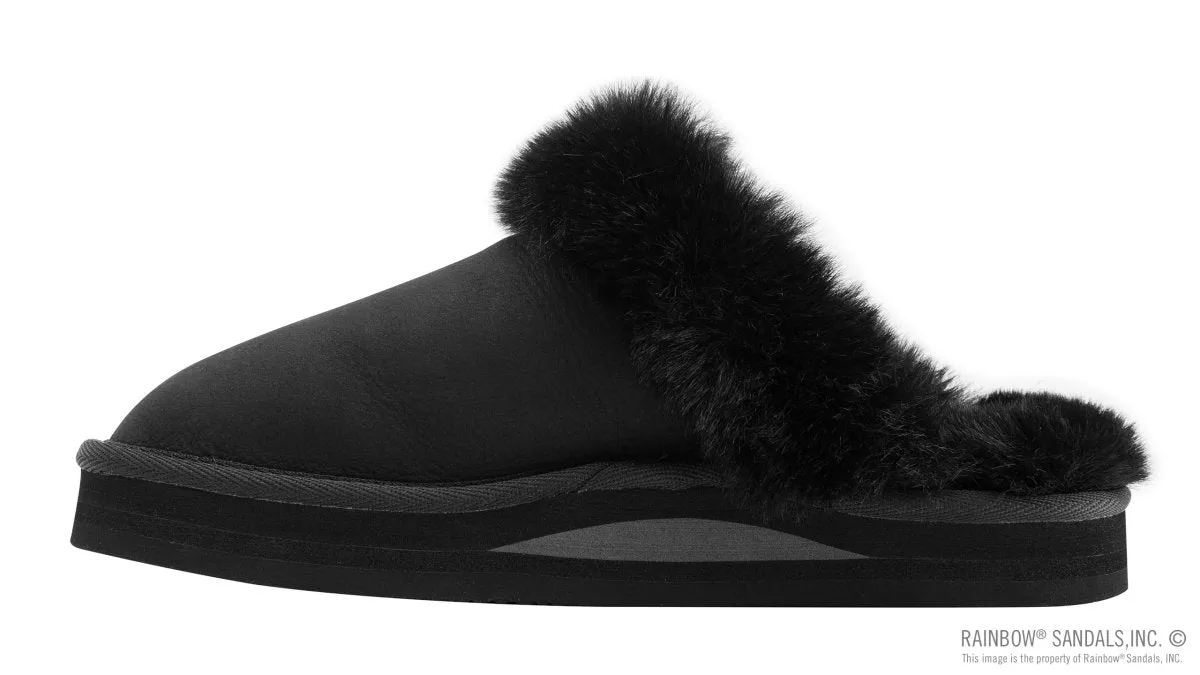 Rainbow Sandals Women's Sunset Snugs Premier Leather Black Slipper