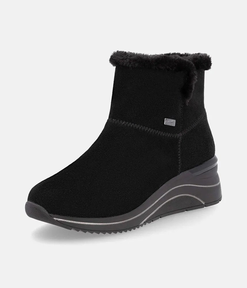 Remonte Stylish Black Suede Cold Weather Boots