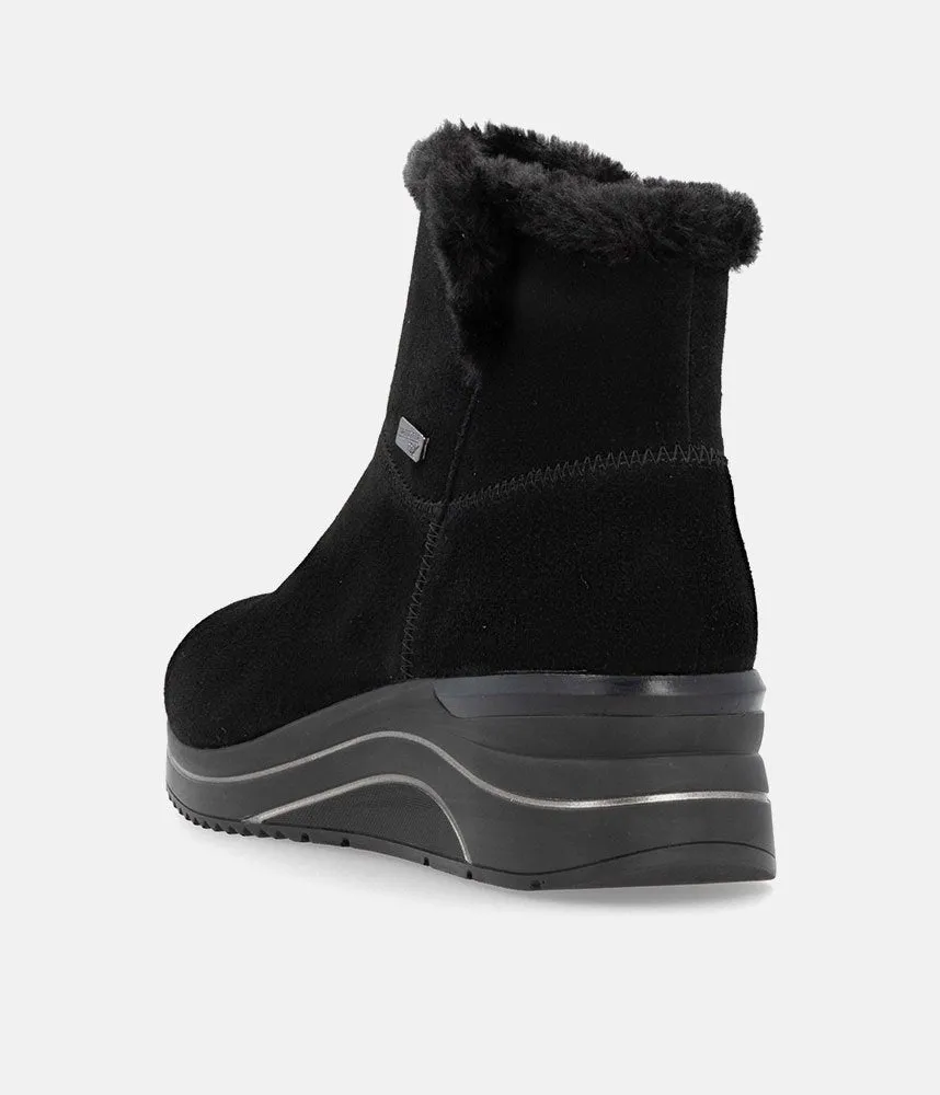 Remonte Stylish Black Suede Cold Weather Boots