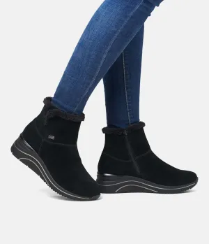Remonte Stylish Black Suede Cold Weather Boots