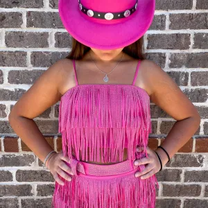 Rhinestone Diva Fringe Crop Top