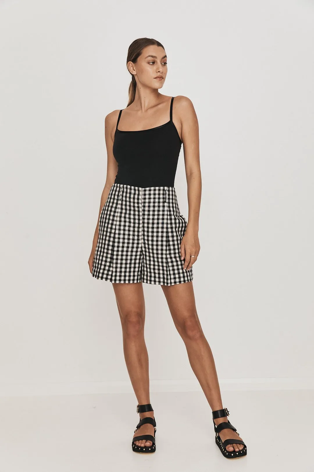Rikki High Short - Black/White Check