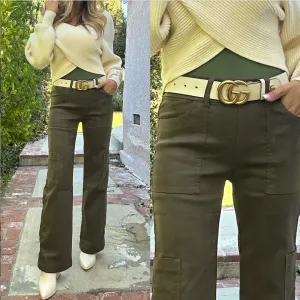 Rose Cargo Green Suede Croc