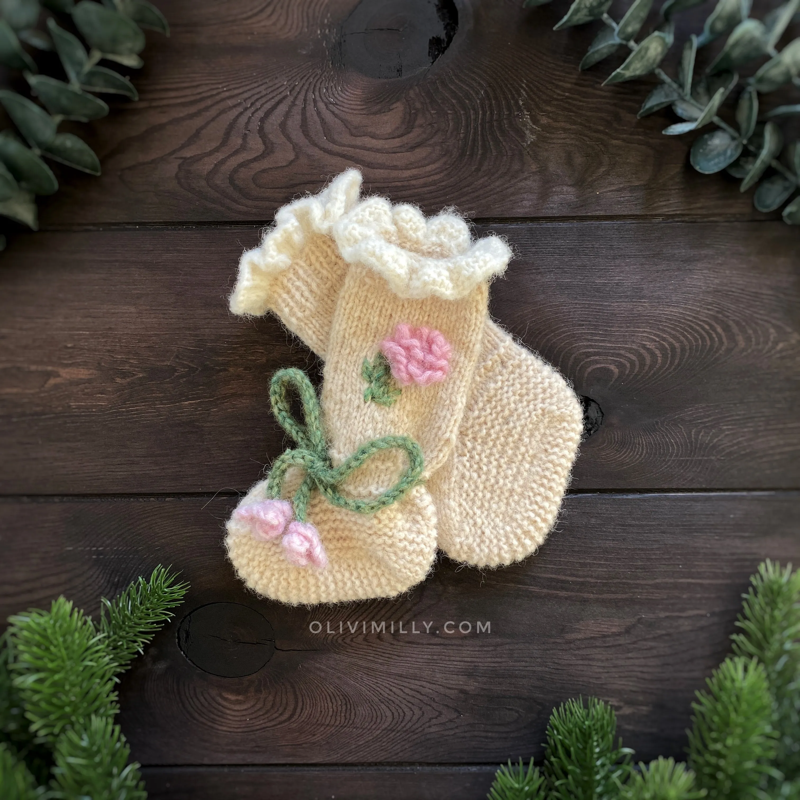 Roses Booties | Wheat