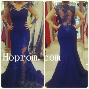 Royal Blue Prom Dresses,Mermaid Prom Dress,Evening Dress