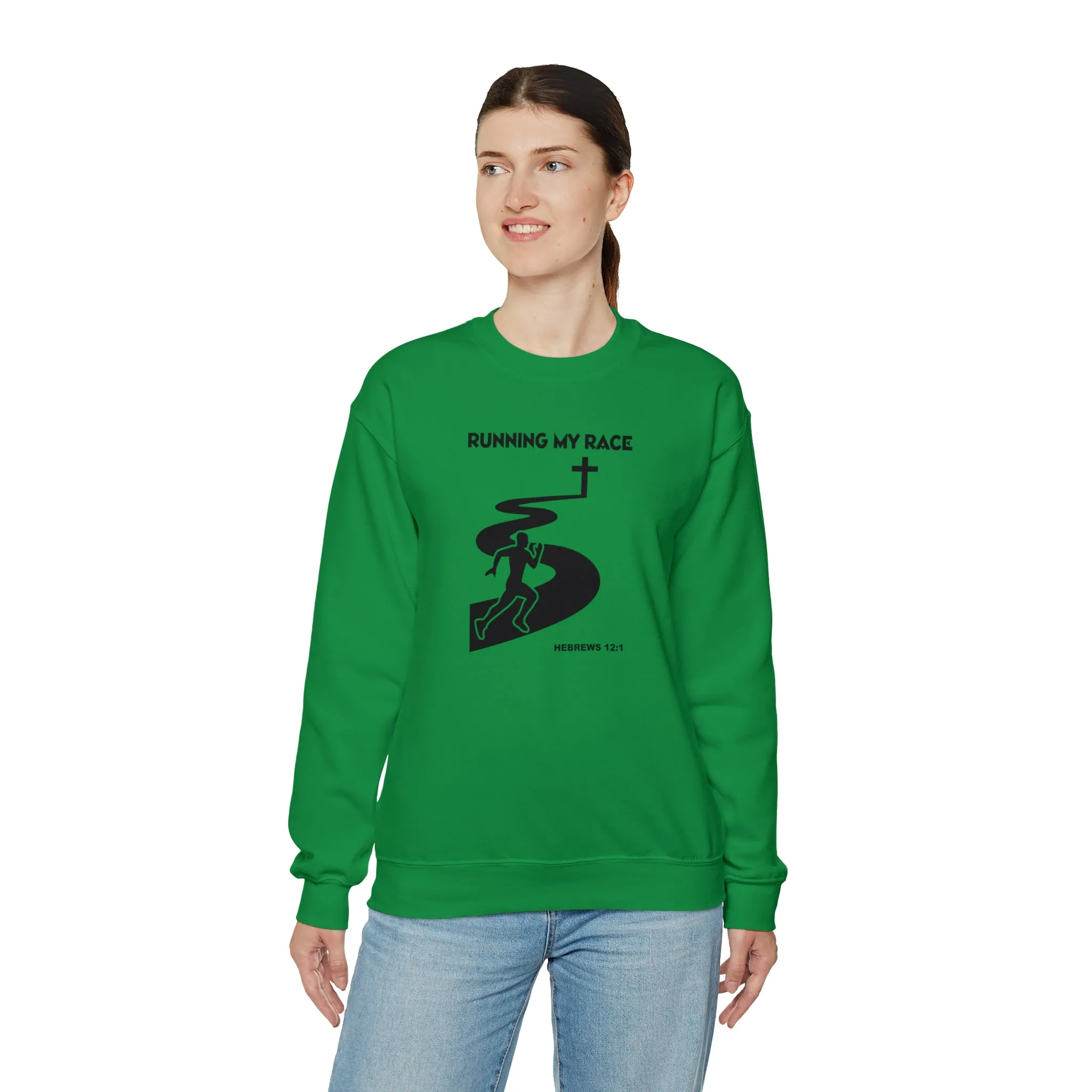 Running My Race Men’s Unisex Heavy Blend™ Crewneck Sweatshirt