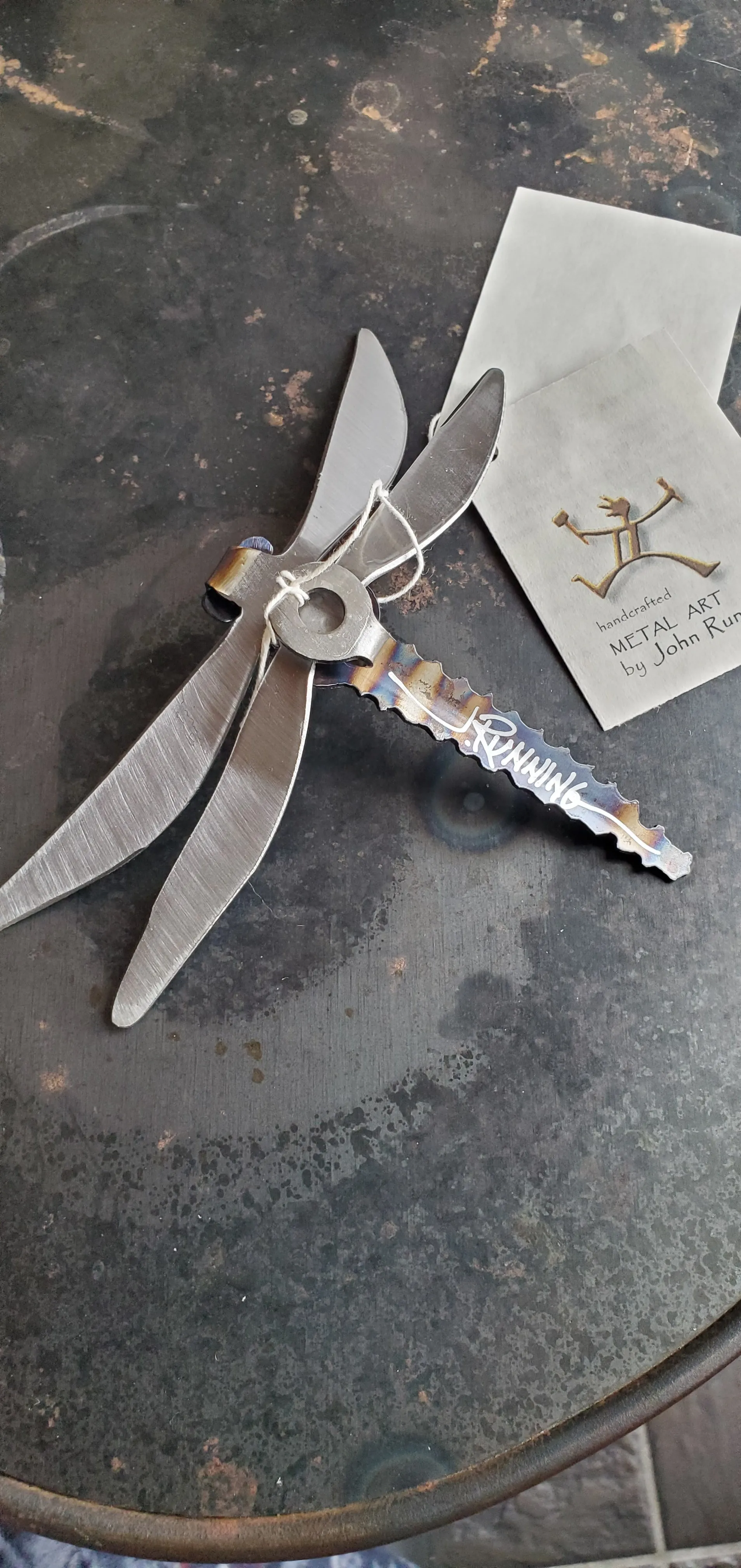 Running Rock Art Steel Dragonfly (Small)
