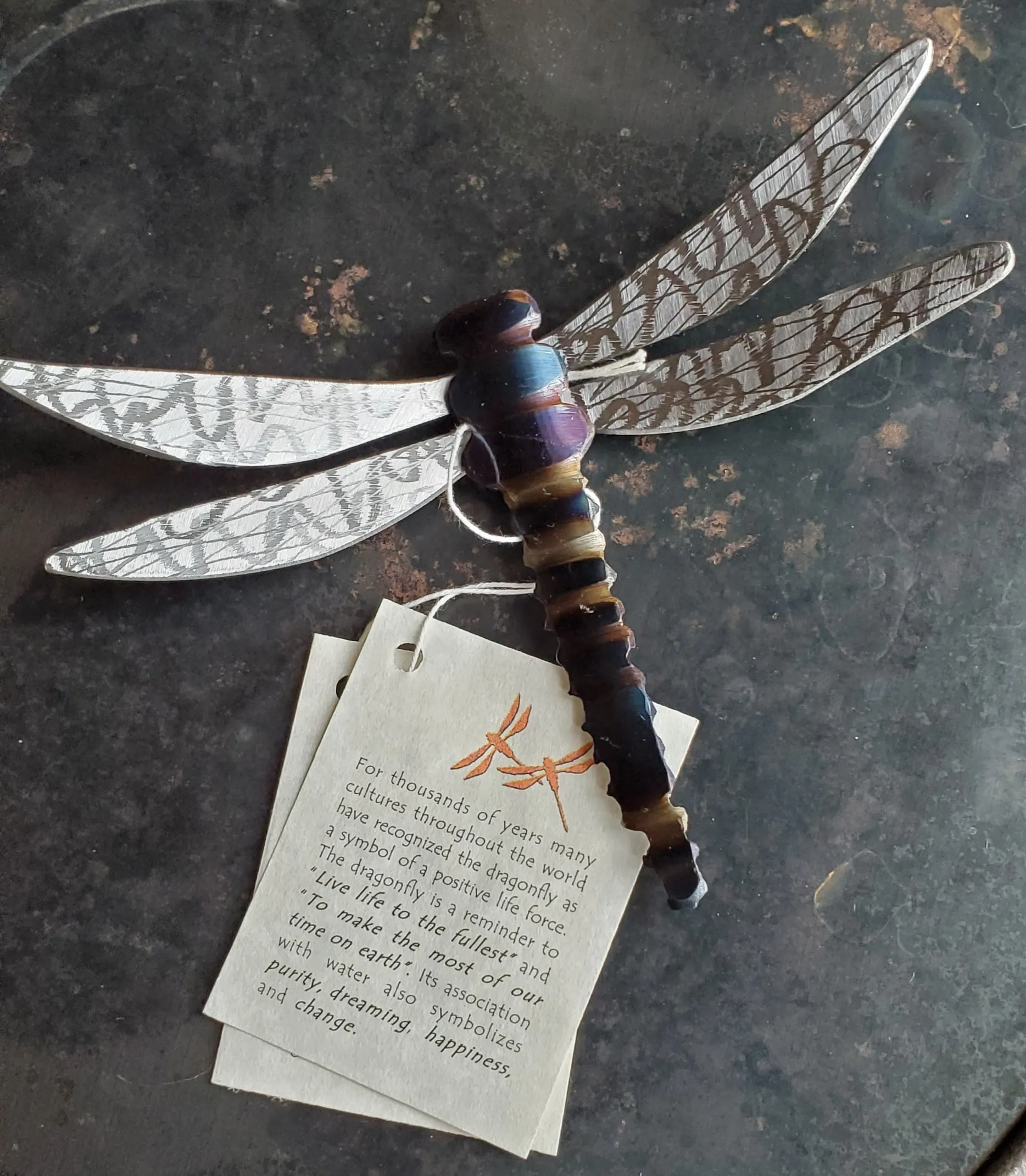 Running Rock Art Steel Dragonfly (Small)