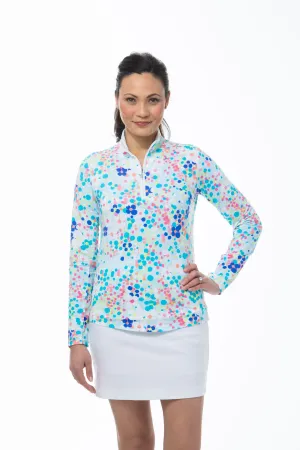 SanSoleil 900611Soltekice L/S Print Mock Flower Power  | SPF 50