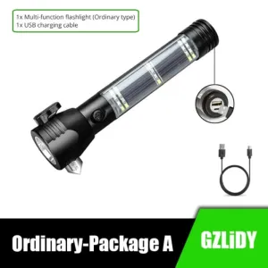 Solar LED Flashlight Multi-Function