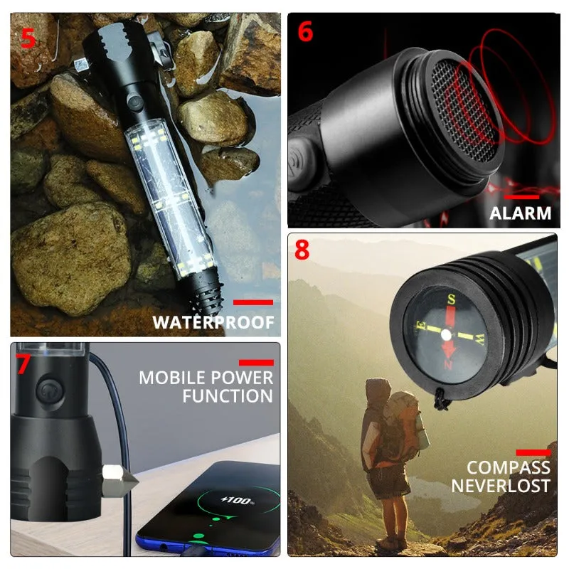 Solar LED Flashlight Multi-Function