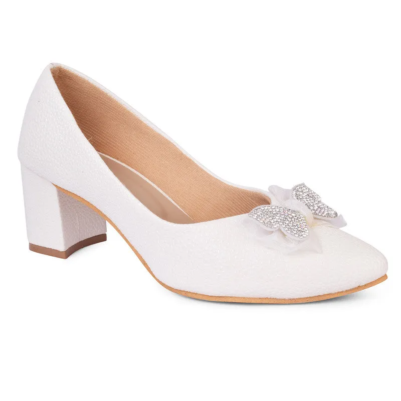 Sophisticated & Charming Slip-On Block Heels Ballerinas With Stylish Buckle