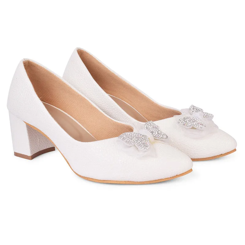 Sophisticated & Charming Slip-On Block Heels Ballerinas With Stylish Buckle