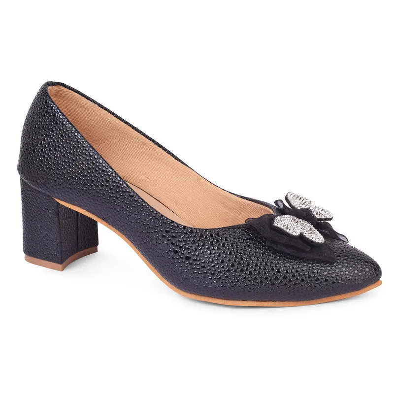 Sophisticated & Charming Slip-On Block Heels Ballerinas With Stylish Buckle