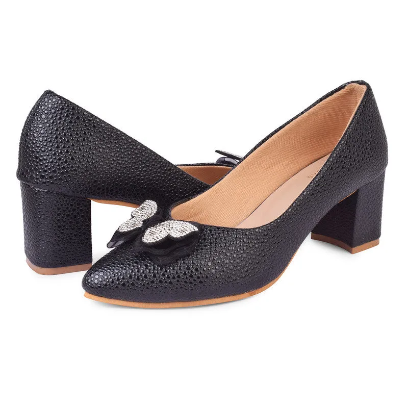 Sophisticated & Charming Slip-On Block Heels Ballerinas With Stylish Buckle