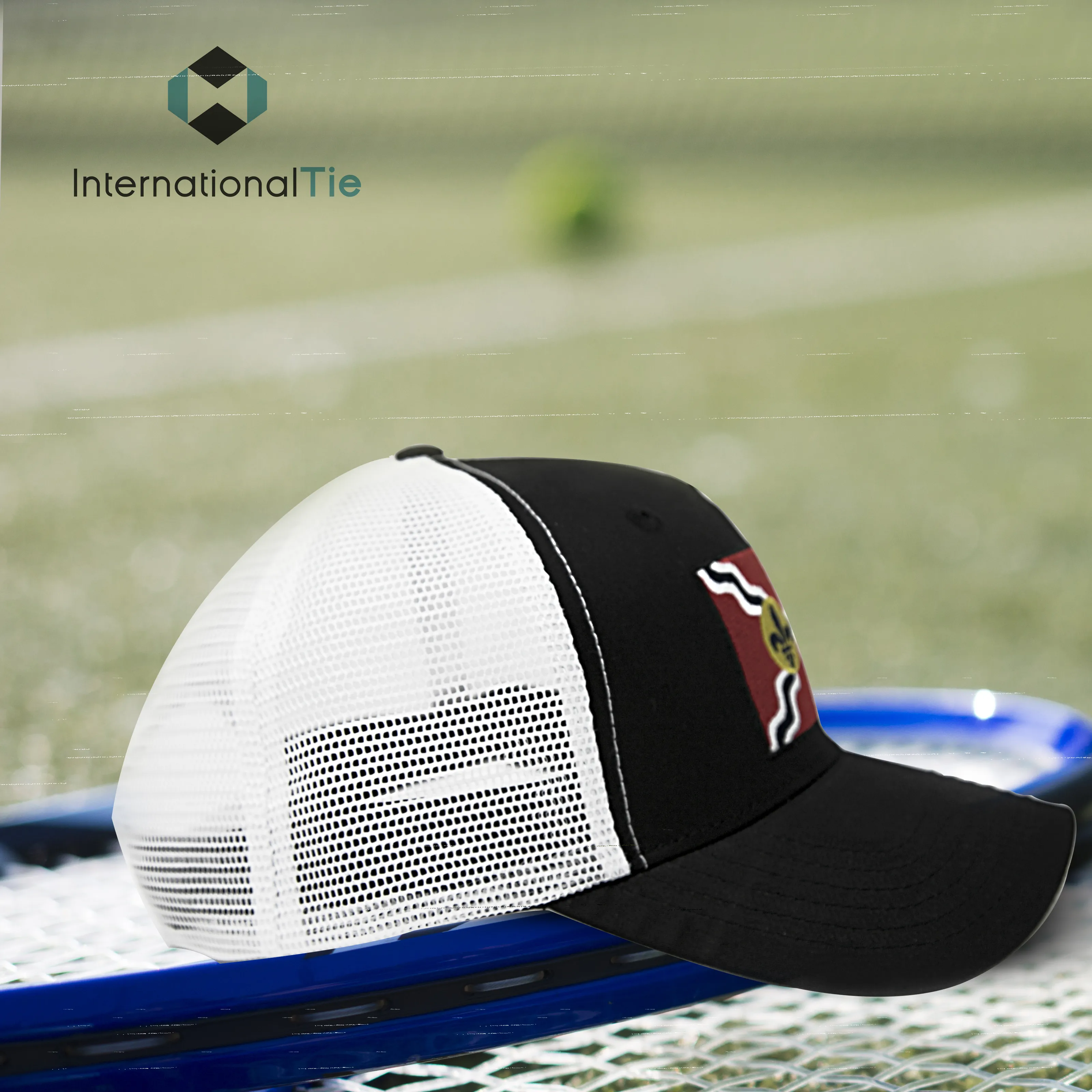 St Louis Flag Trucker Baseball Snapback Hat (Black) - International Tie