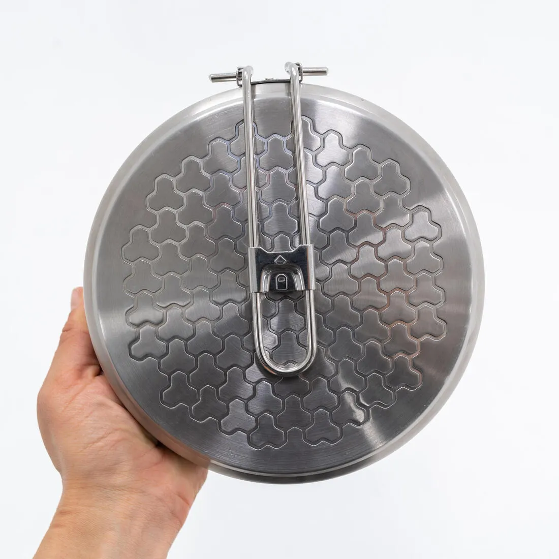 Stainless steel camping frying pan 500 with double bottom -1.2 L - diam. 20 cm