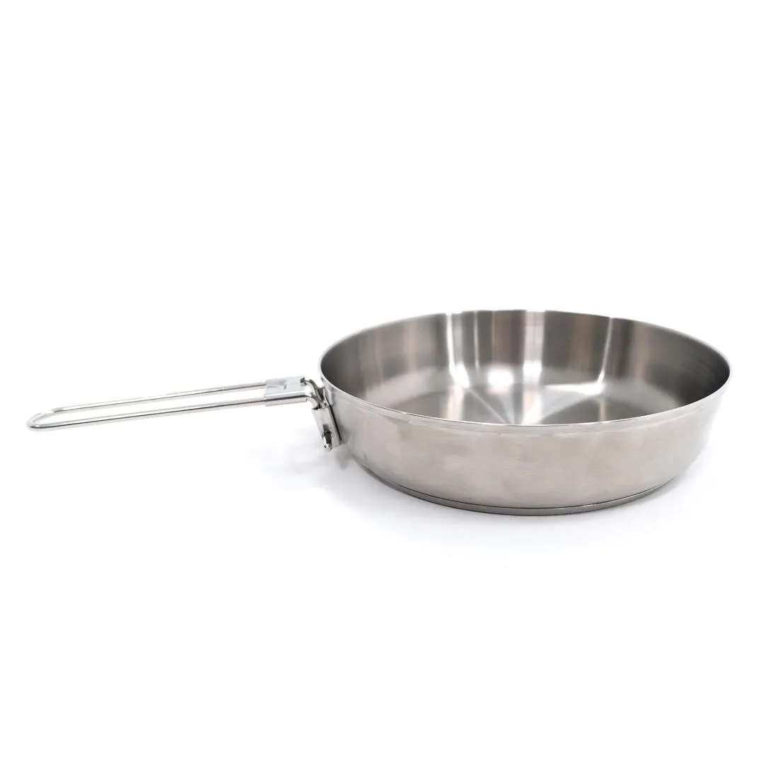 Stainless steel camping frying pan 500 with double bottom -1.2 L - diam. 20 cm
