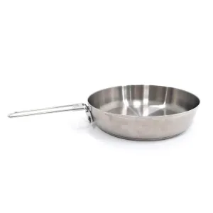 Stainless steel camping frying pan 500 with double bottom -1.2 L - diam. 20 cm