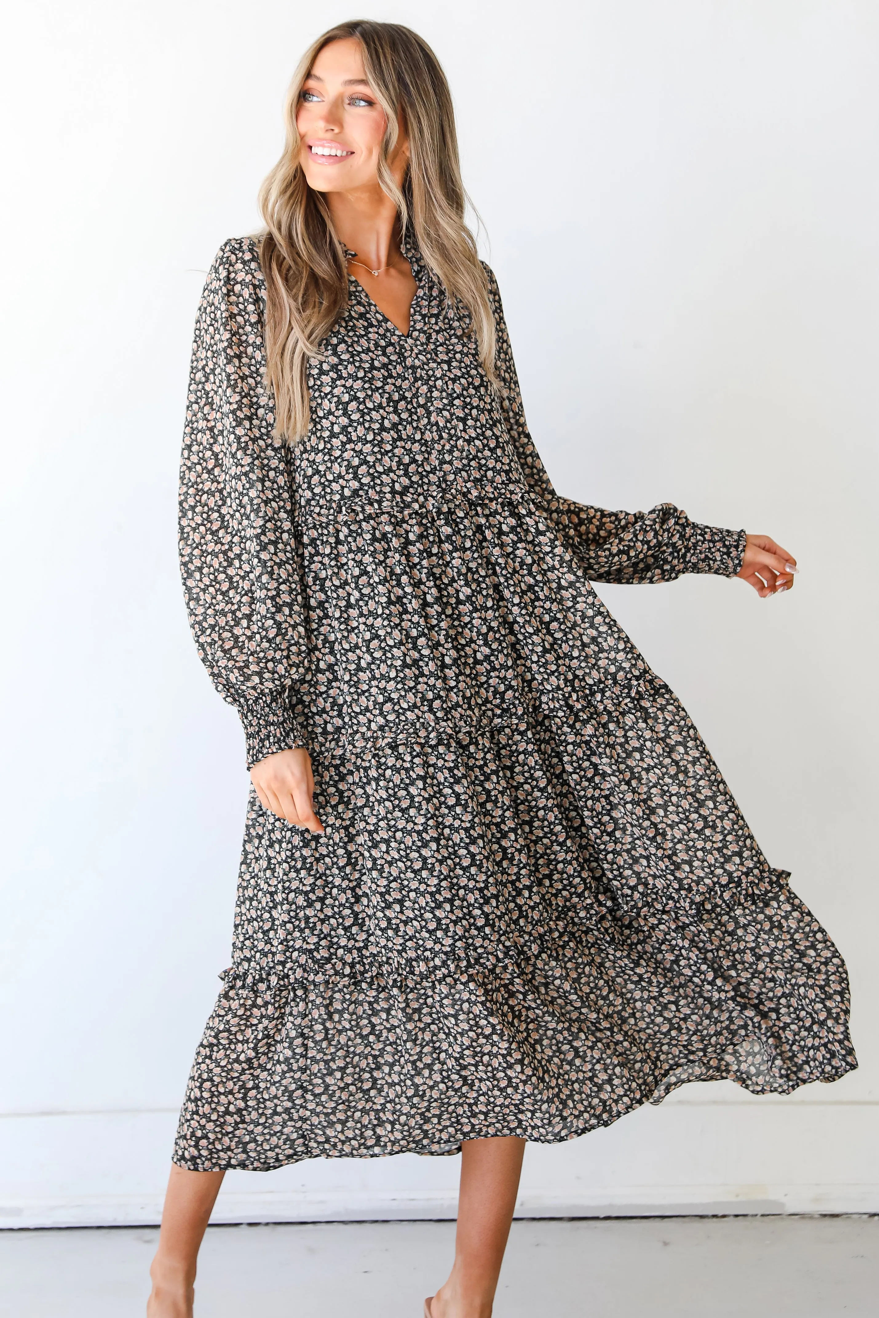 Stunning Sweetheart Floral Midi Dress