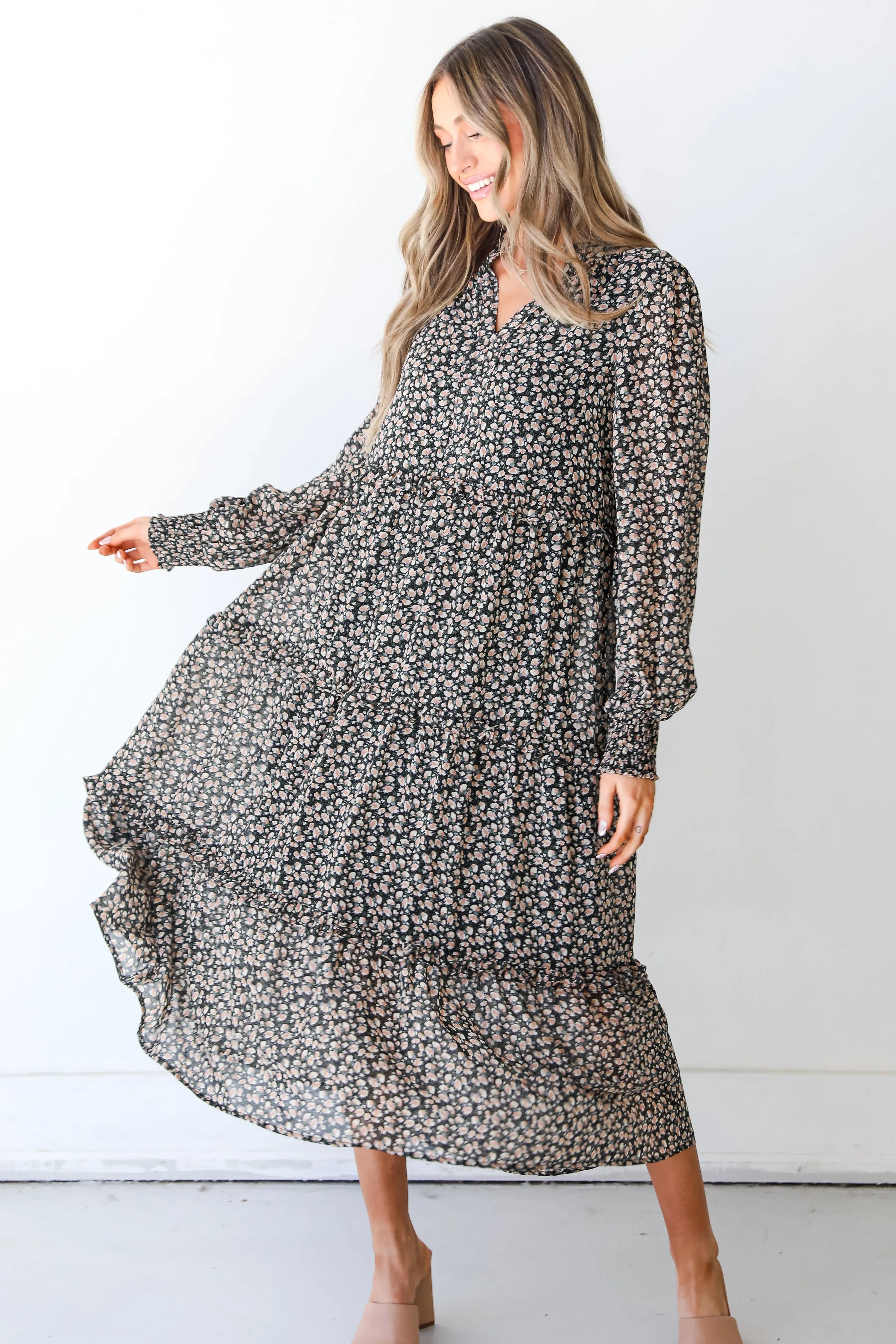 Stunning Sweetheart Floral Midi Dress