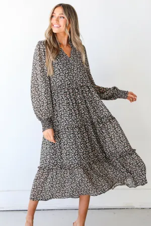 Stunning Sweetheart Floral Midi Dress