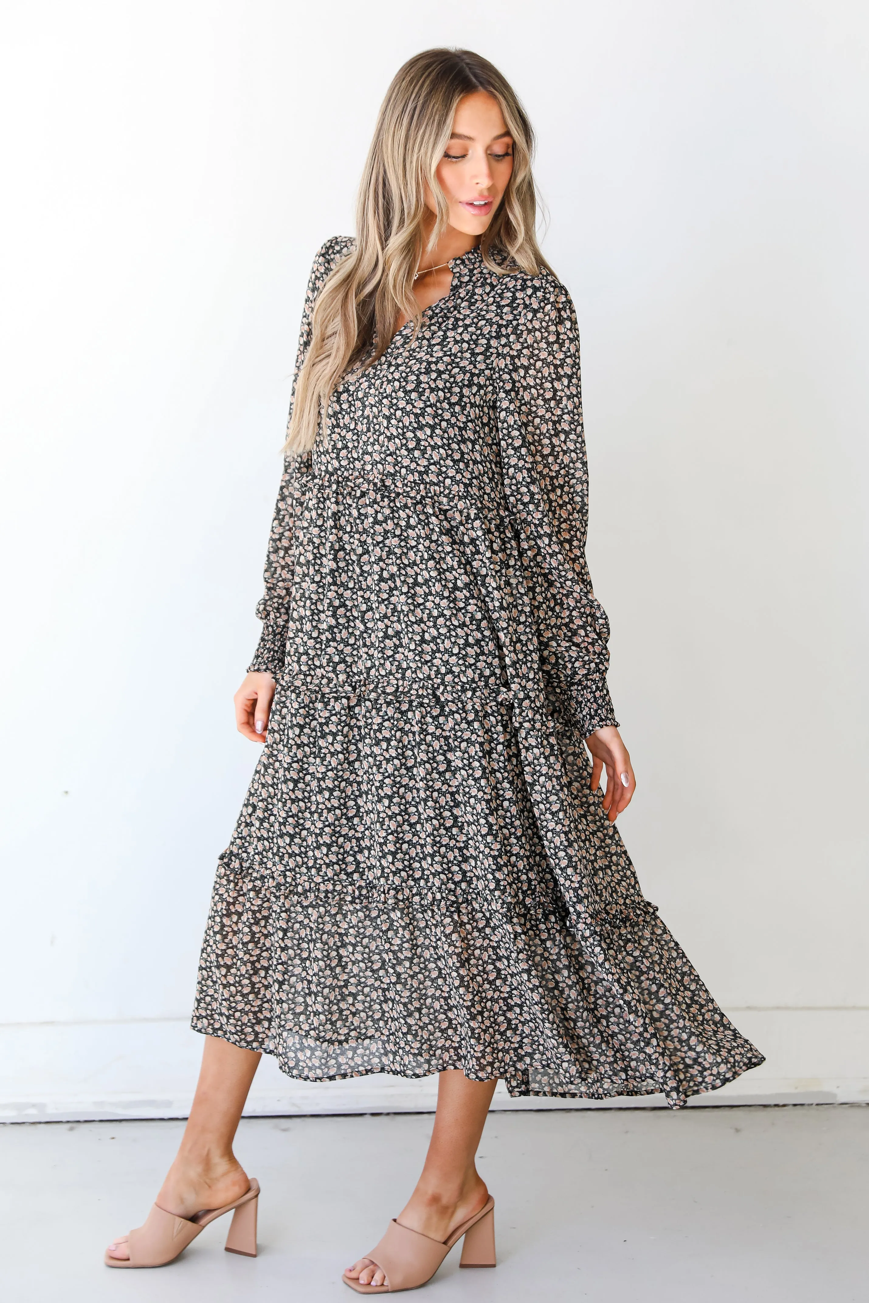Stunning Sweetheart Floral Midi Dress