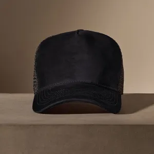 Suede Trucker Hat - Black