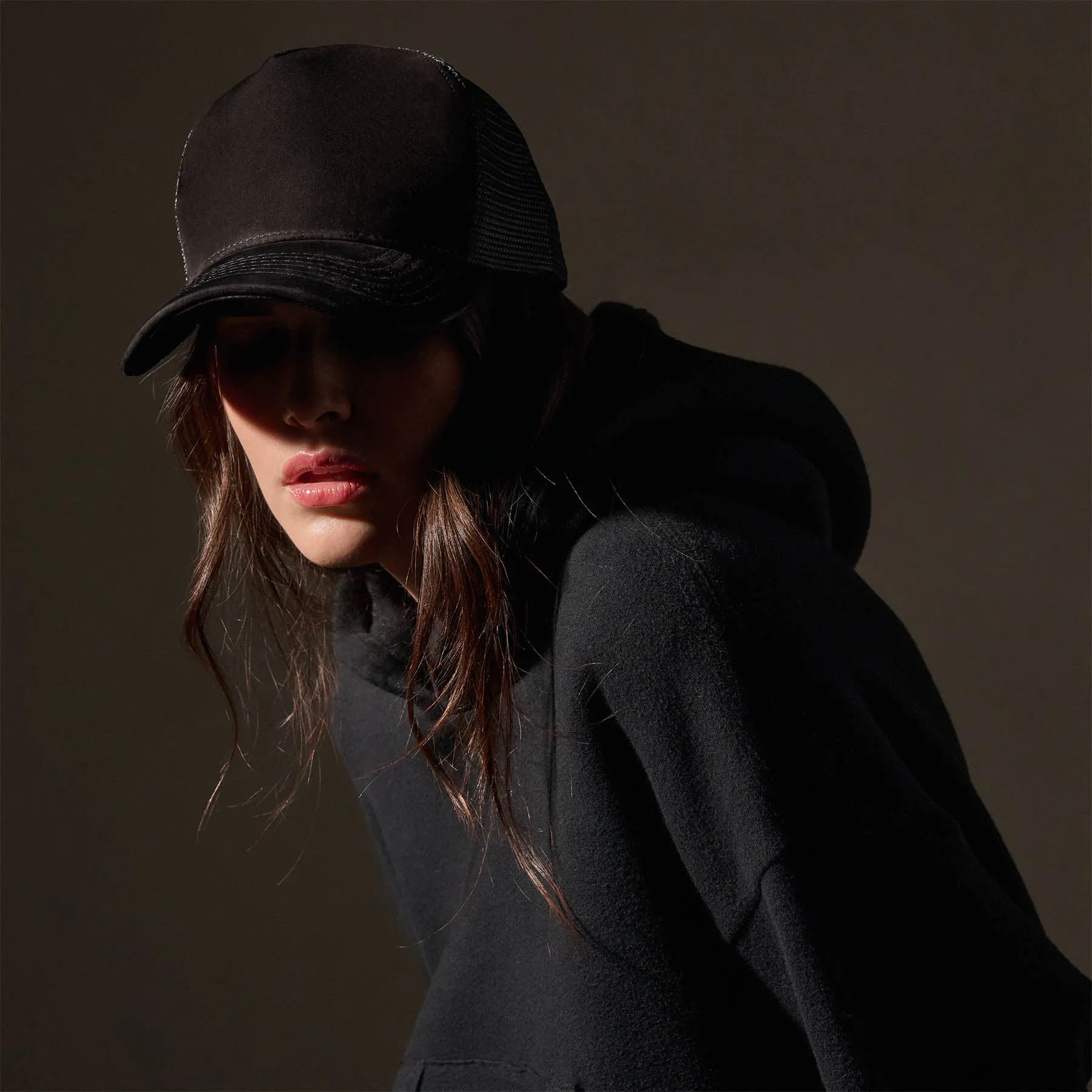 Suede Trucker Hat - Black