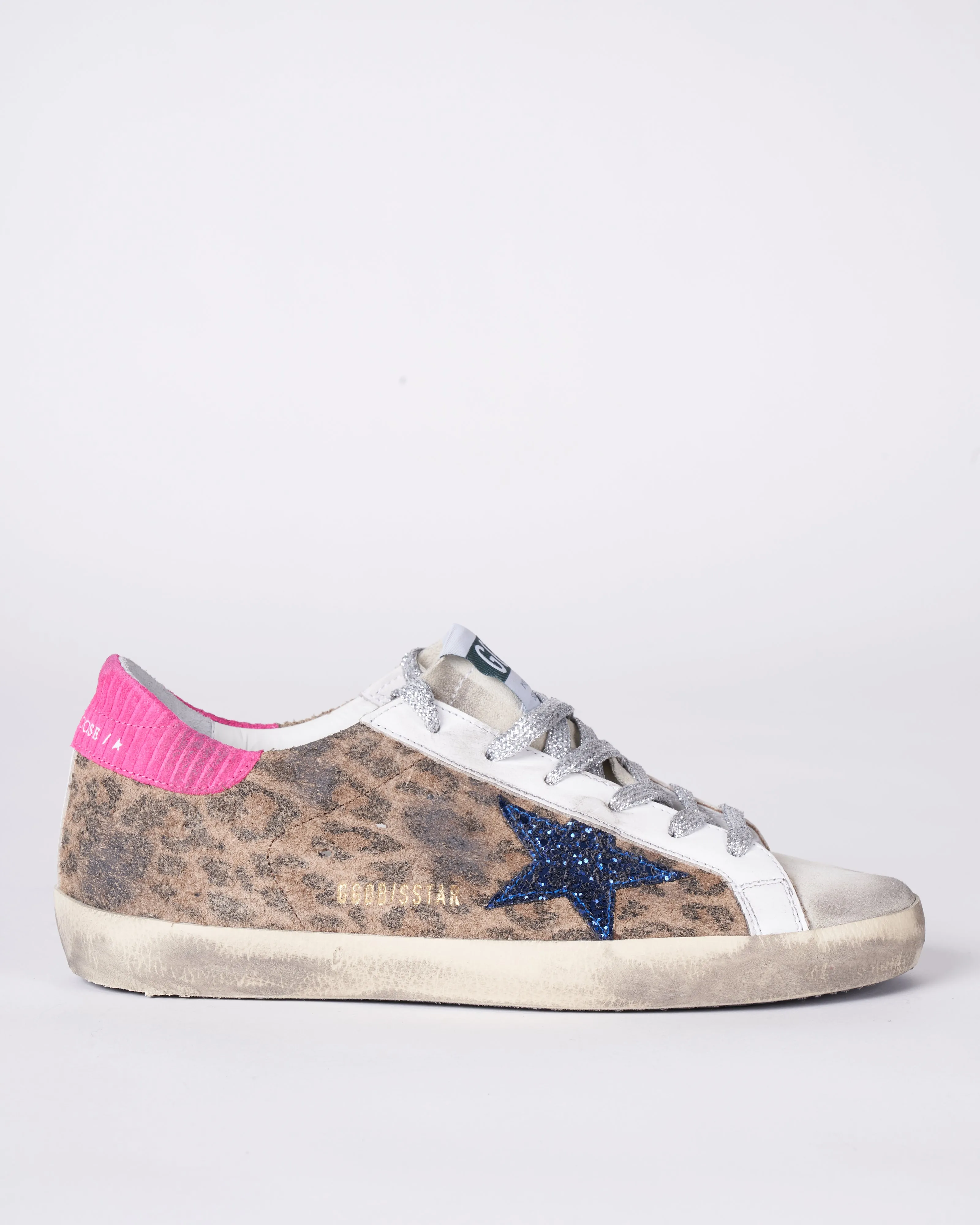 super-star leopard suede upper glitter star