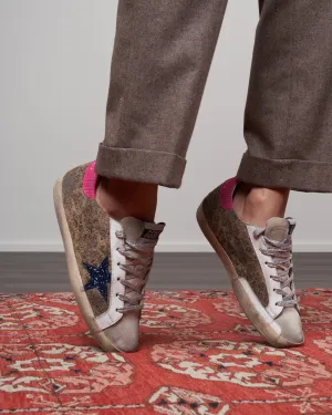 super-star leopard suede upper glitter star