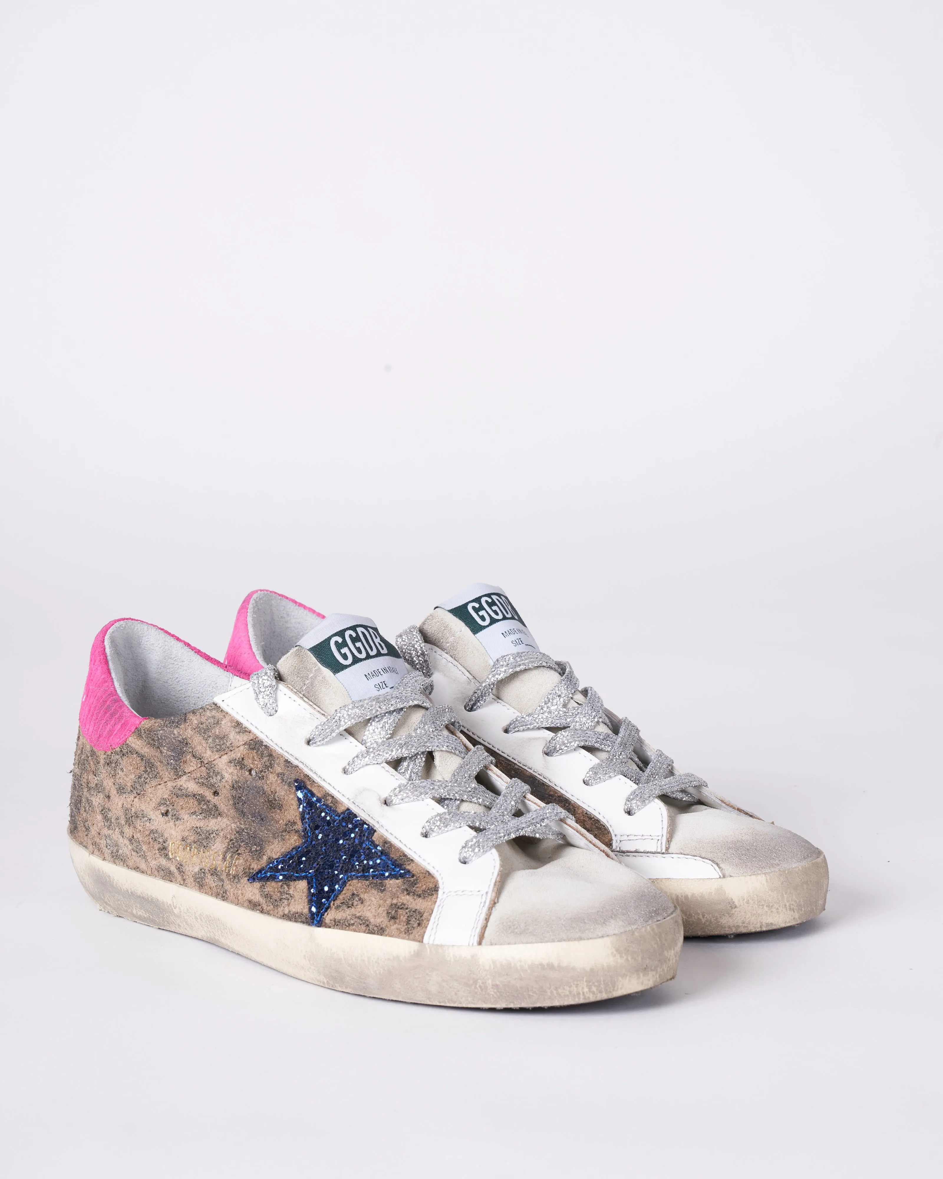 super-star leopard suede upper glitter star