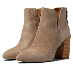 Thrived Taupe Suede Heeled Booties
