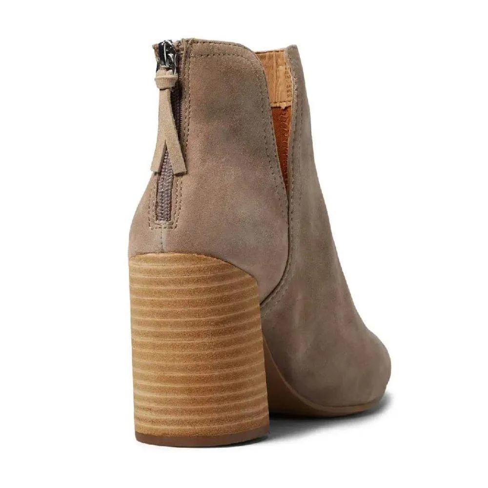 Thrived Taupe Suede Heeled Booties