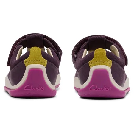 UK 6 Berry Noodle Bright Velcro T-Bar Walkers