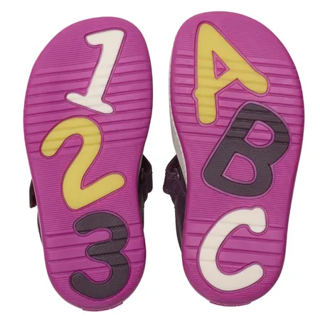 UK 6 Berry Noodle Bright Velcro T-Bar Walkers