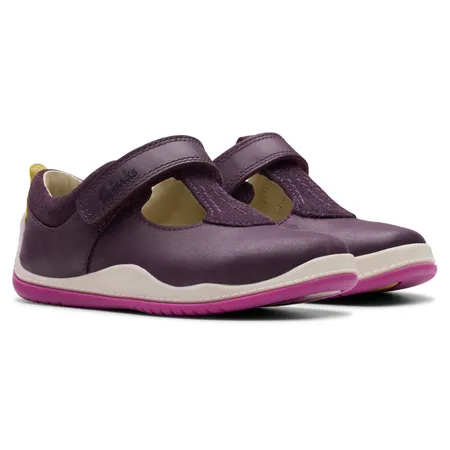 UK 6 Berry Noodle Bright Velcro T-Bar Walkers