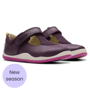 UK 6 Berry Noodle Bright Velcro T-Bar Walkers