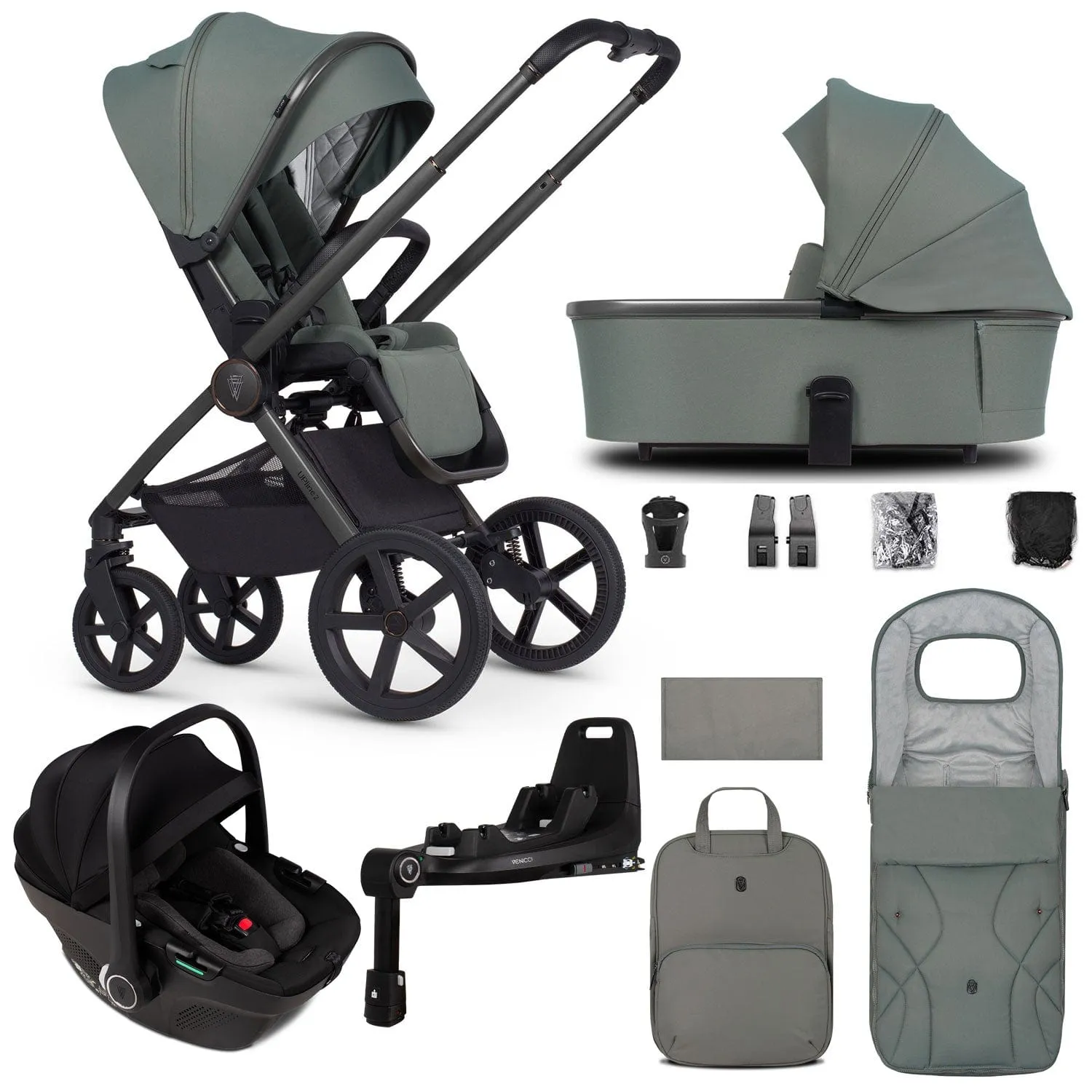 Venicci Tinum Upline 2 3 in 1 Travel System - Aloe