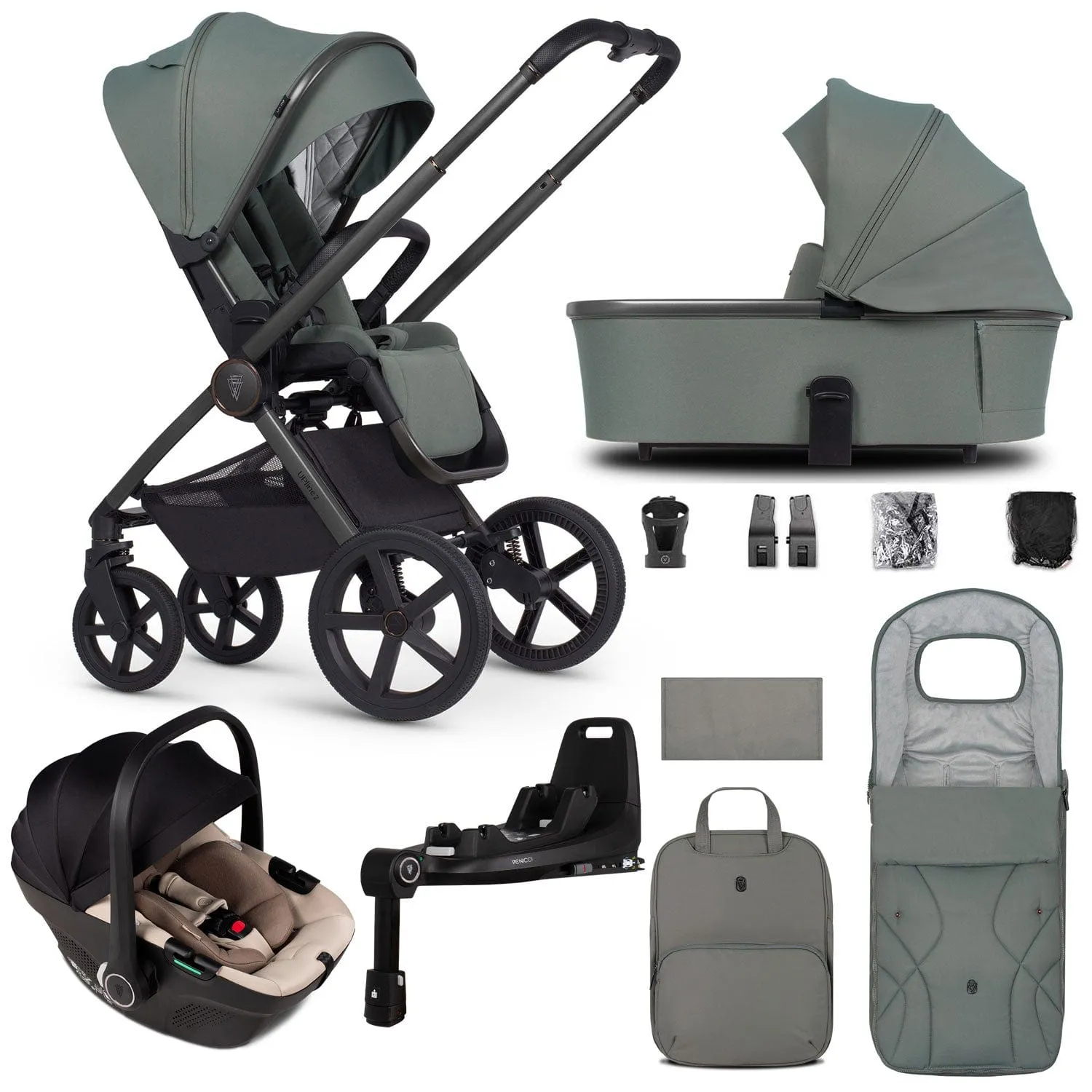 Venicci Tinum Upline 2 3 in 1 Travel System - Aloe