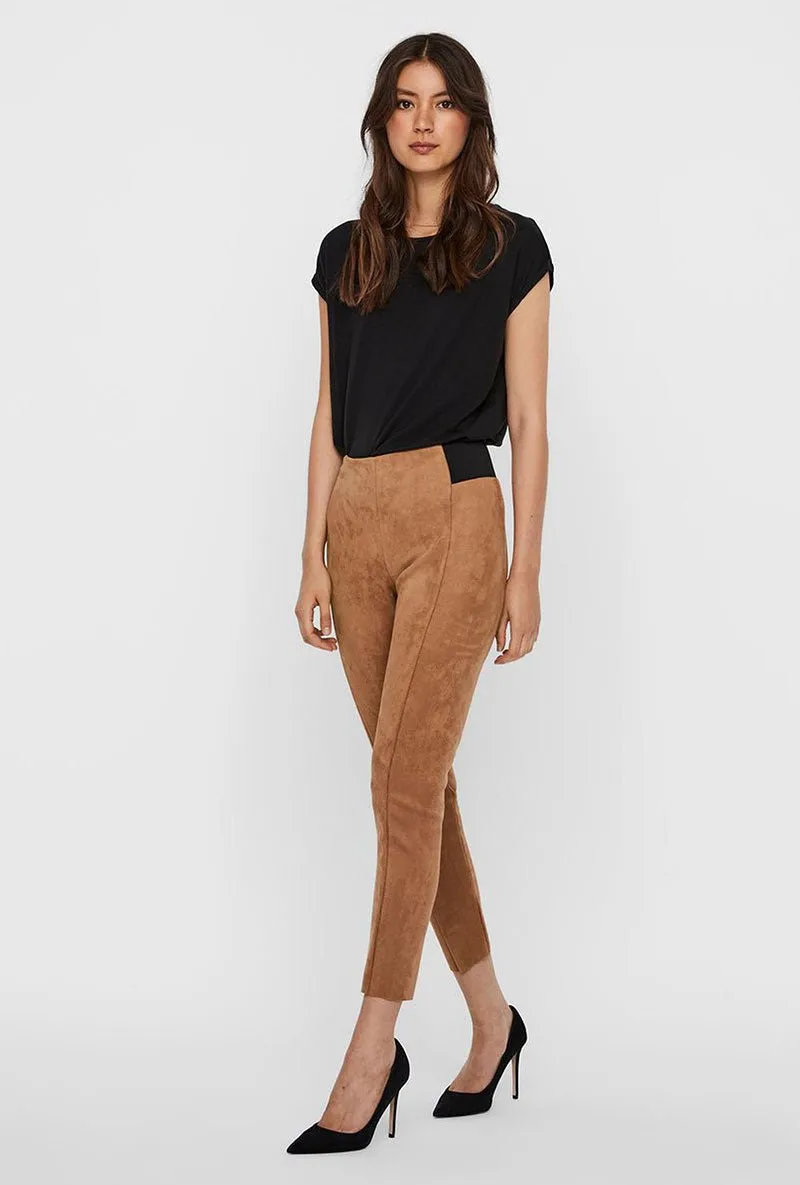VERO MODA CAVA FAUX SUEDE LEGGINGS