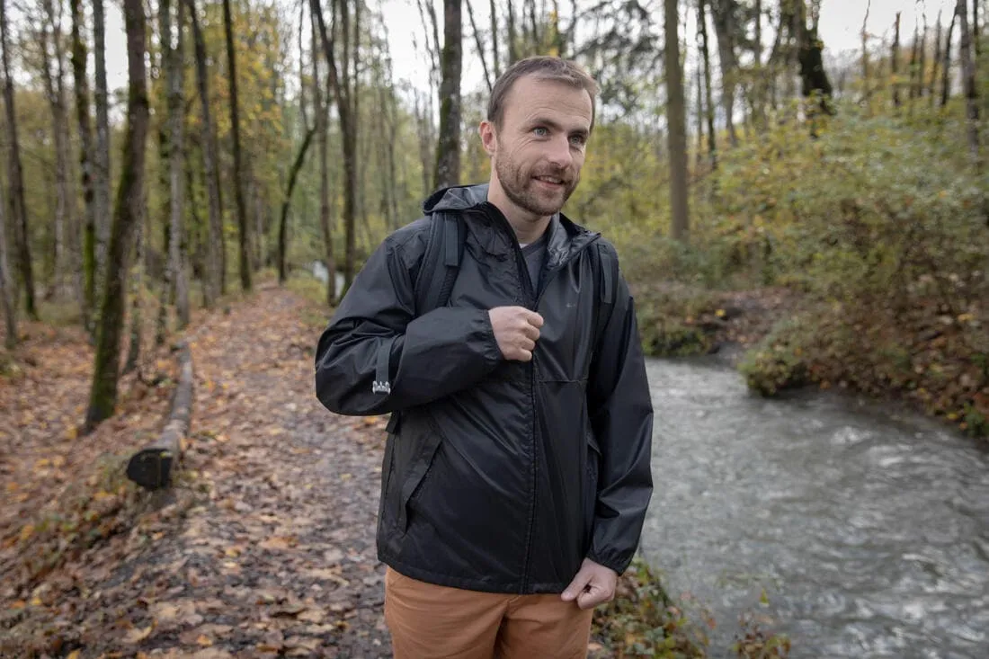 Veste coupe vent et déperlante de randonnée - Raincut Full Zip - Homme