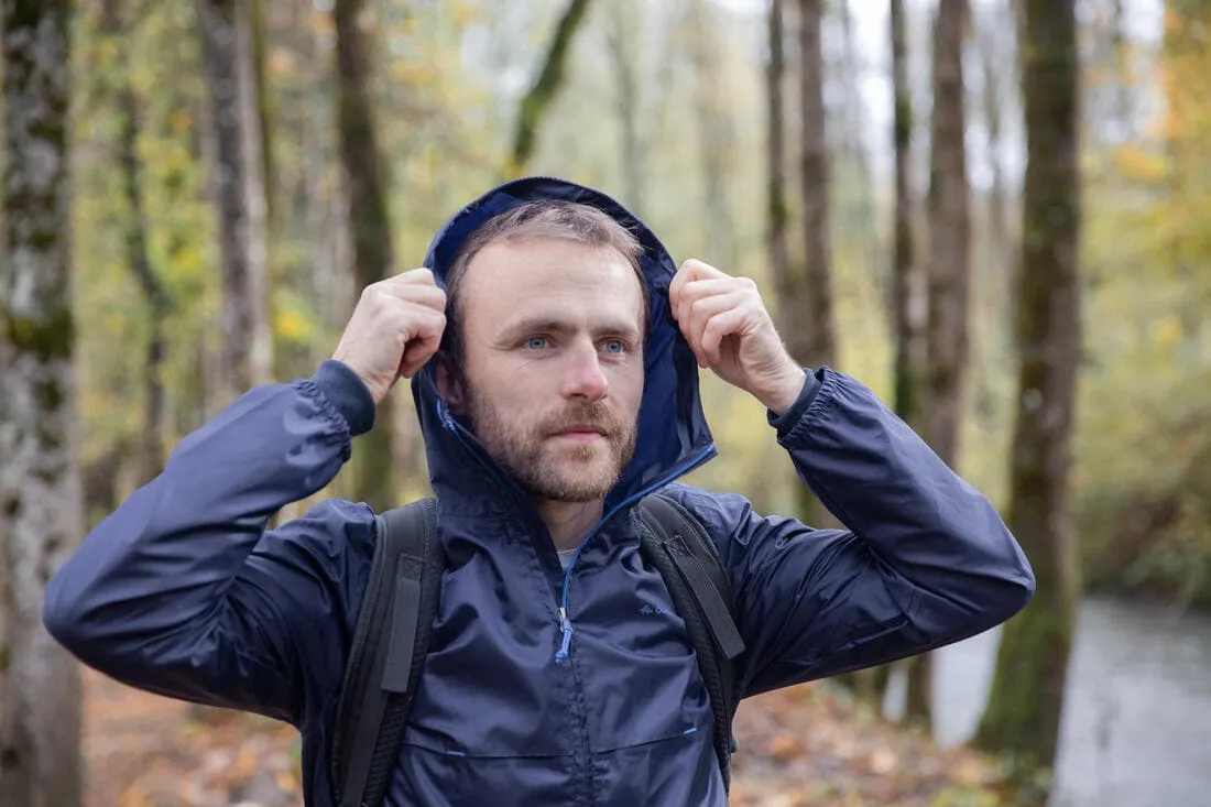 Veste coupe vent et déperlante de randonnée - Raincut Full Zip - Homme