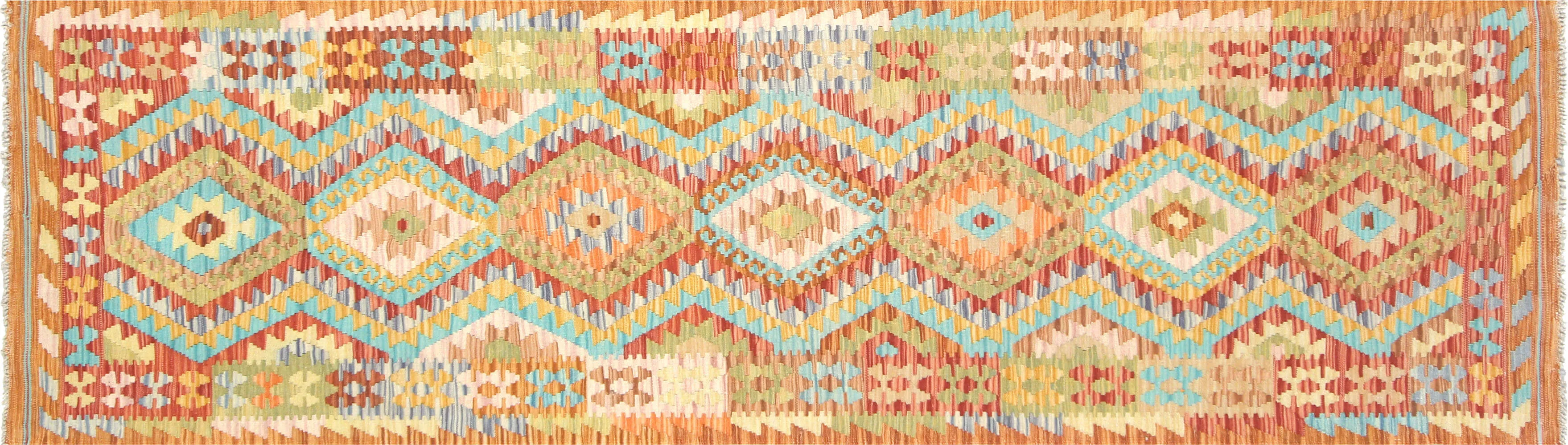 Vintage Afghan Maimana Kilim Runner - 2'8" x 9'5"