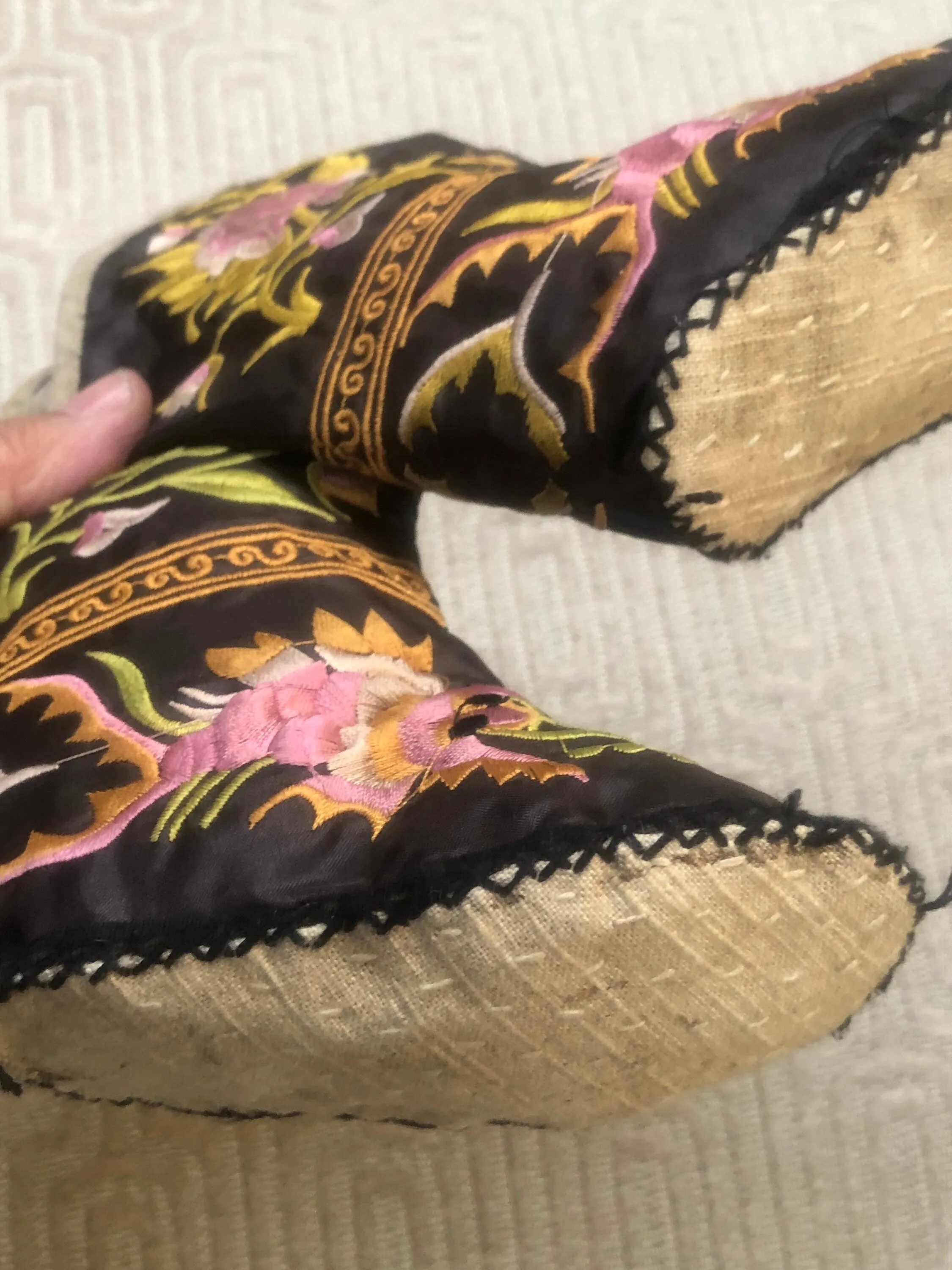 Vintage Chinese Embroidered Toddler Booties