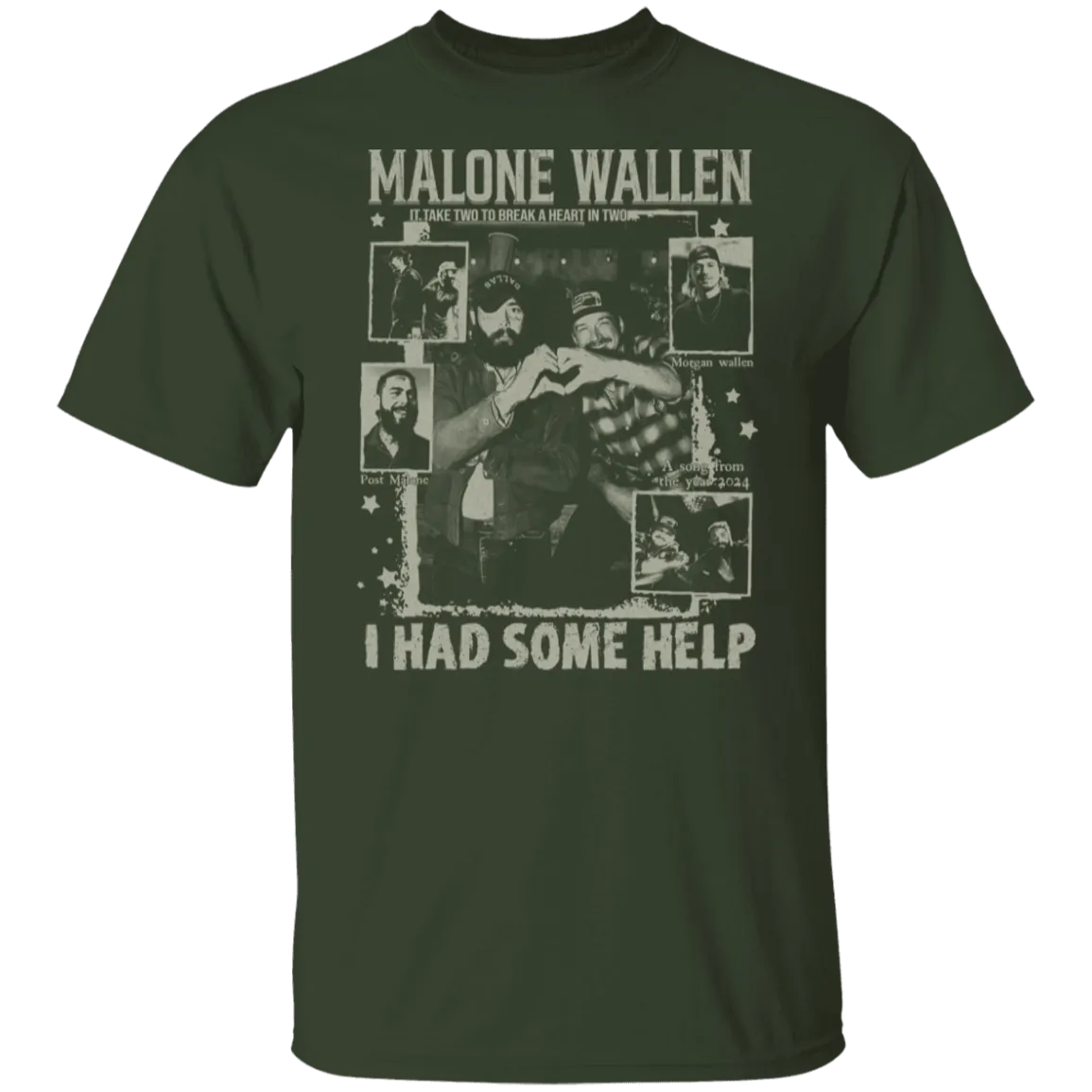 Vintage 'I Had Some Help' Gildan T-Shirt – Post Malone & Morgan Wallen Country Music Inspired Apparel
