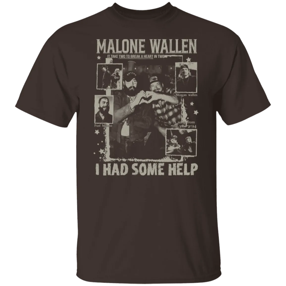 Vintage 'I Had Some Help' Gildan T-Shirt – Post Malone & Morgan Wallen Country Music Inspired Apparel